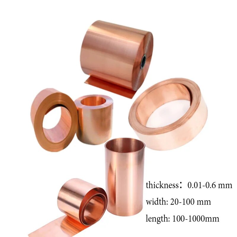 Лист фольги из чистой меди толщиной 99.9%-0,01 мм X 20-0,6 мм X 100-100 мм, Thickness 0.2mm, 100x100mm