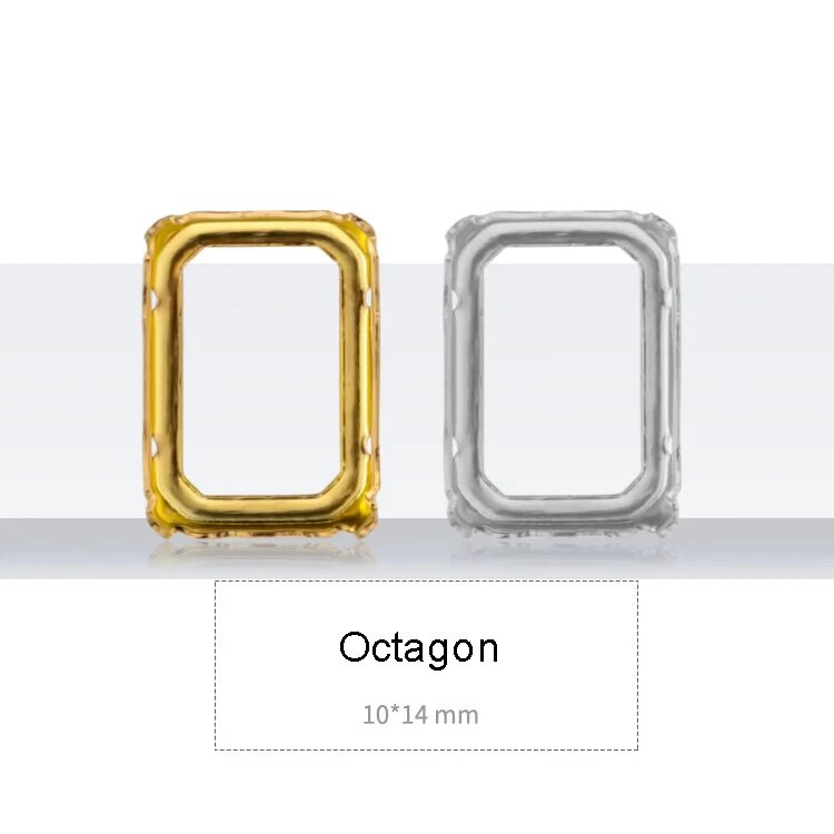 Octagon 14x10mm серебряные зажимы для камней 20шт
