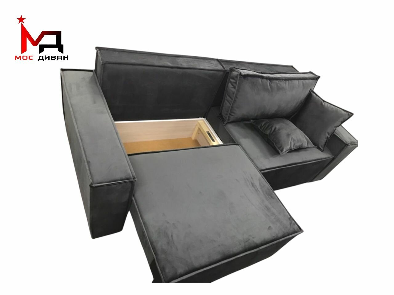 Диван Loft прямой 240x159 см с ящиками, механизм трансформации, стильный и удобный элемент для компактных пространств — фото 1