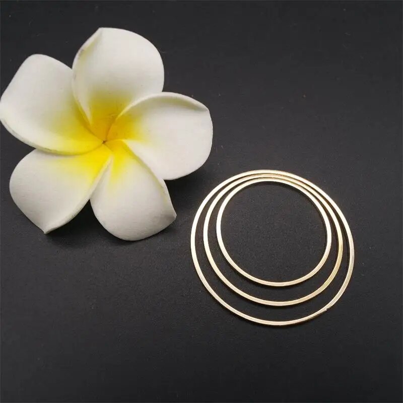 Основа для сережек-кольц из меди 10 штук Gold 25 x 25 mm