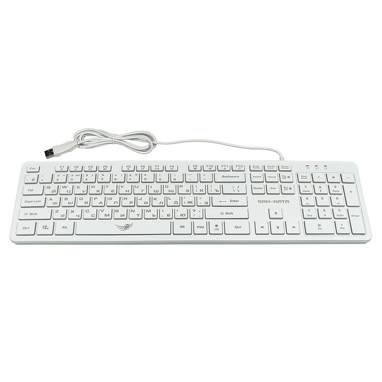 Клавиатура Dialog Gan-Kata KGK-17U, USB, белый тип подключения: проводная, интерфейс: USB — фото 1