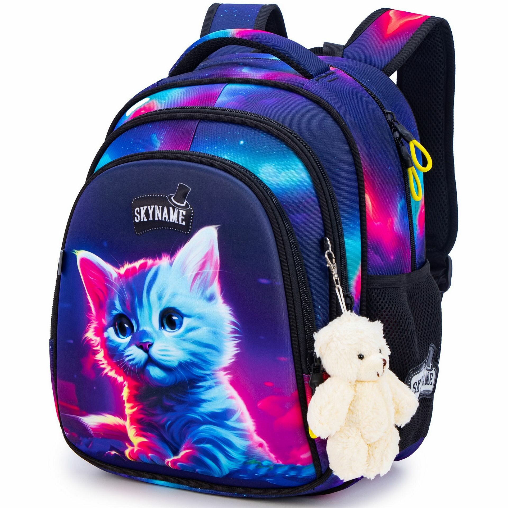 Рюкзак школьный девочки 17 л А4 анатомическая спинка+мишка SkyName (Скайнейм)