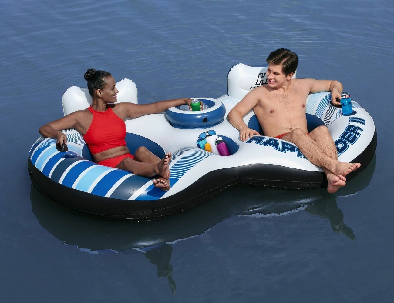 Надувной круг двухместный Rapid Rider 2 с баром 240х122х50 см BestWay 43113