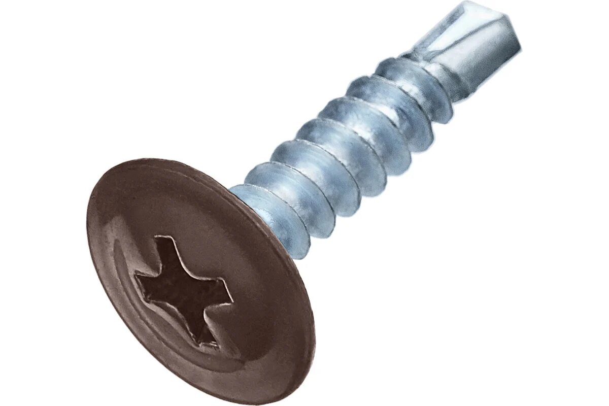 Саморез Стройметиз 42x25 металл-металл с прессшайбой сверло RAL 8017 20 шт европодвес 00000015634 253020120