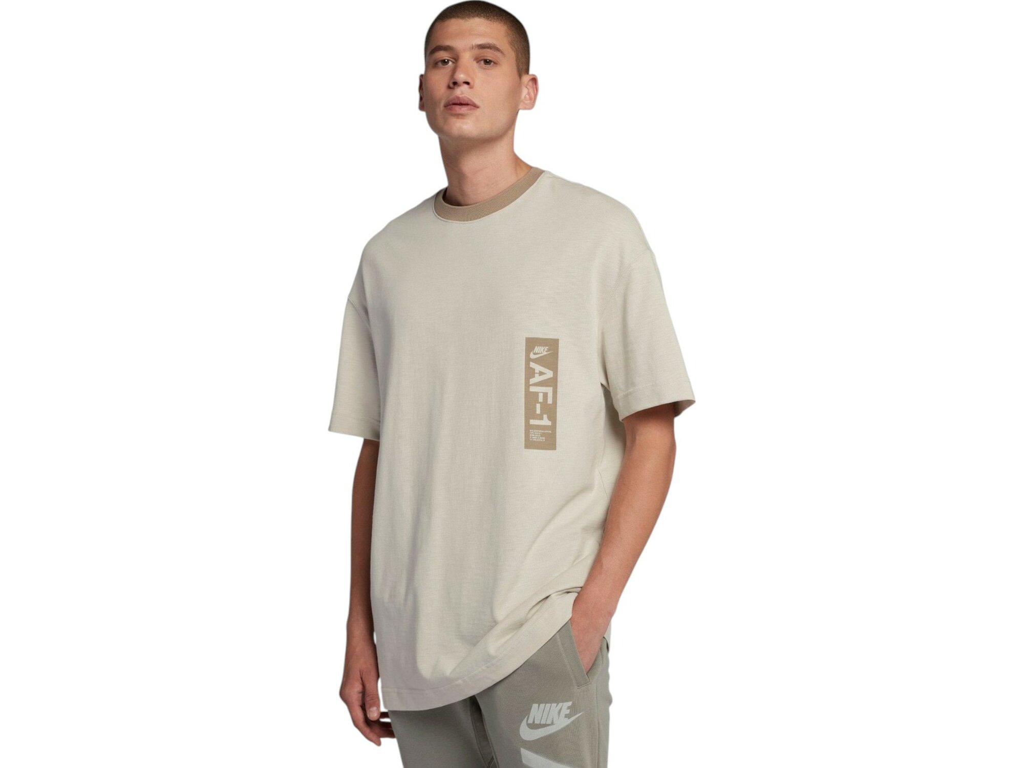 Футболка NIKE Nike SW Air Force, 1 шт., размер M, бежевый