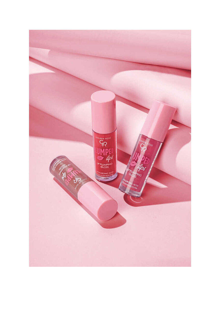 Блеск для губ Golden Rose "PLUMPED LIPS PLUMPING GLOSS", для объема и увлажнения, с перем и имбирем — фото 1