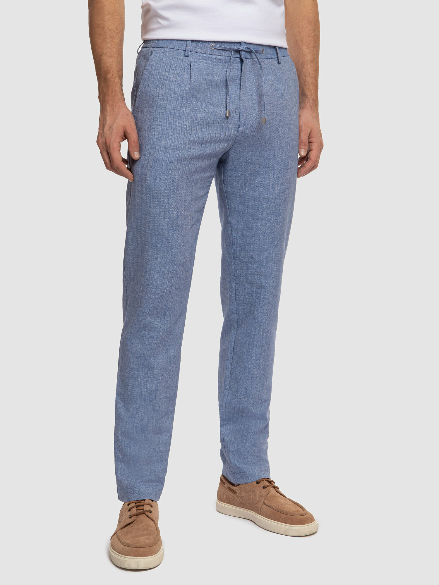 Брюки слаксы KANZLER, размер 56, голубой — фото 1