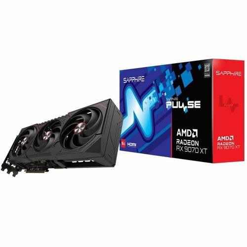 Видеокарта Sapphire RX9070XT PULSE 16GB GDDR6 256bit 2xDP 2xHDMI 3FAN RTL 107192₽