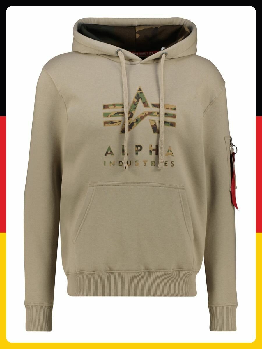 Худи спортивное ALPHA INDUSTRIES, размер M, , бежевый