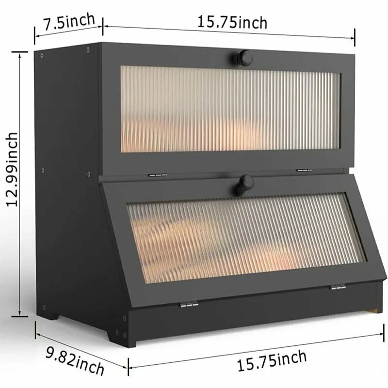 Многофункциональная хлебница используемая для хранения выпечки из бамбука и дерева 40 см х 25 см х 33 см