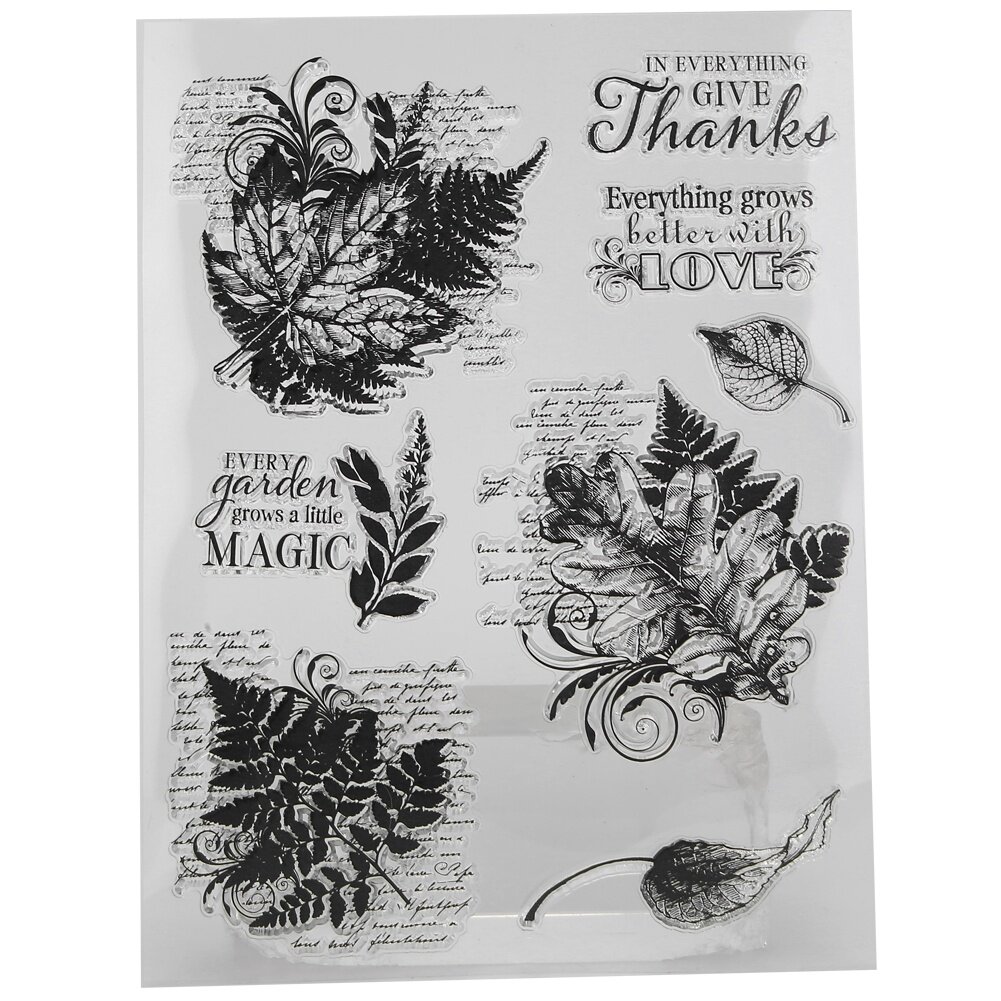 Прозрачный силиконовый штамп DIY ручной учет записки фотоальбом листья декор