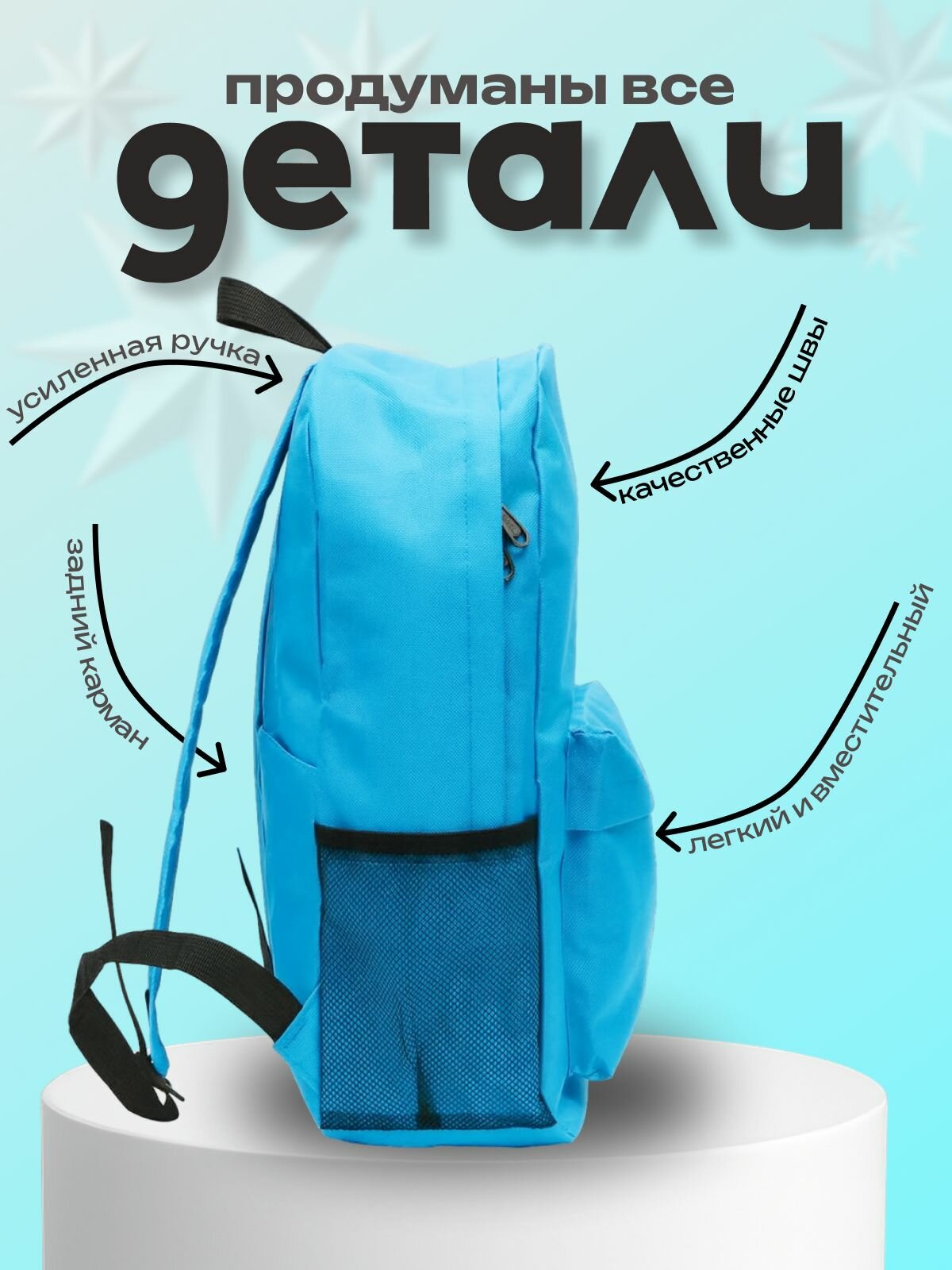 Рюкзак Енот Ракета голубой №5 — фото 1