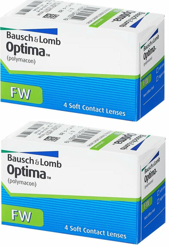 Контактные линзы Bausch & Lomb Optima FW, 4 шт., R 8,4, D -4, 2 уп.