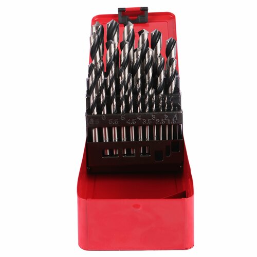 Набор сверл по металлу 25 шт HSS 1-13 мм, полированные DERZHI