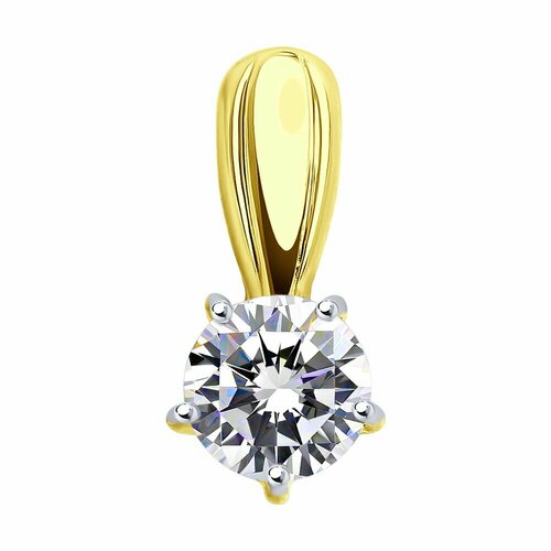 фото Подвеска diamant, желтое золото, 585 проба, фианит