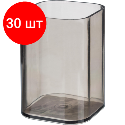 Комплект 30 штук, Подставка-стакан для канцелярских принадлежностей Attache office прозр черн
