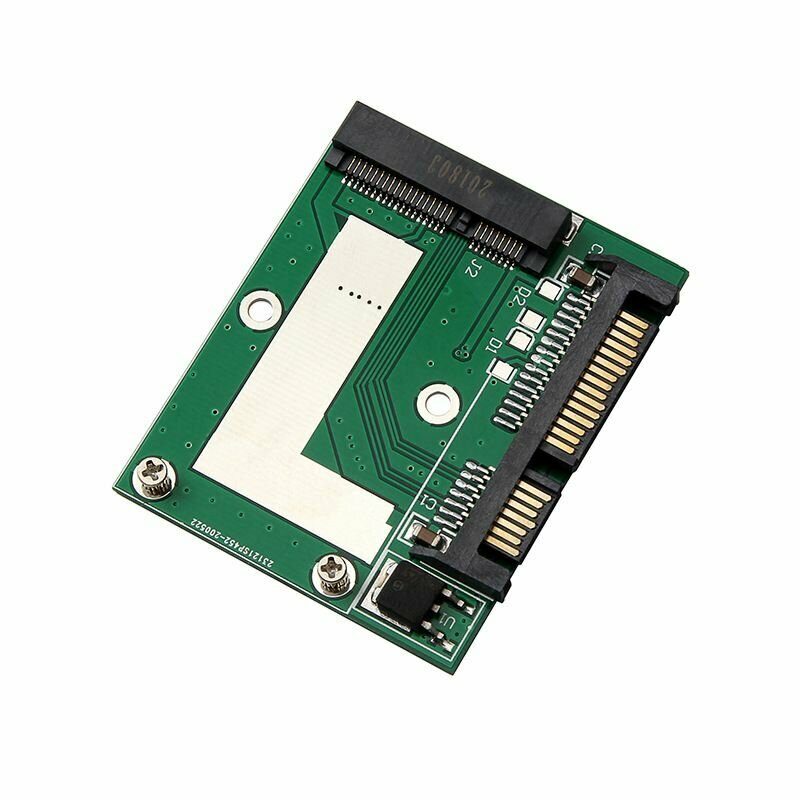 Адаптер DP9 Mini PCI-E mSATA SSD на 25 SATA переходник преобразователь (Зеленый)