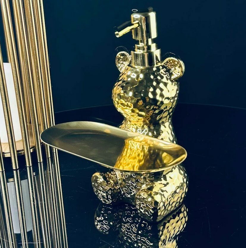 фото Диспенсер мишка с подставкой Фарфор 143-003 118-143-003