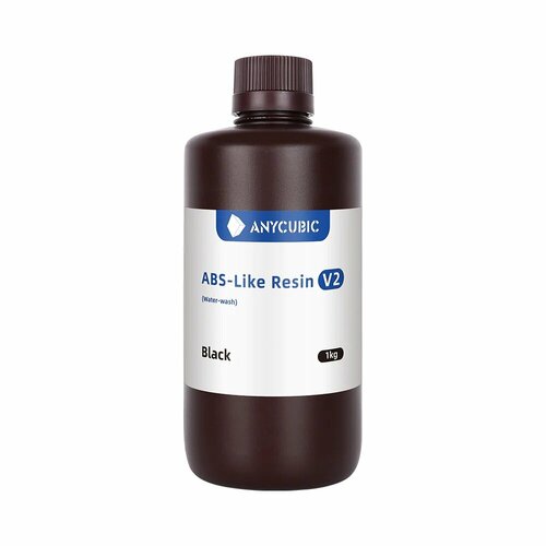 фотополимер anycubic abs like resin прозрачный 1л Фотополимерная смола Anycubic ABS-LIKE Resin V2 - Черная (1кг.)