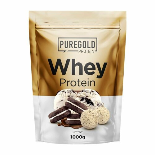 Сывороточный протеин с L-Таурин Pure Gold Whey Protein, 1000г (Печенье-сливки) /для набора мышечной массы и похудения