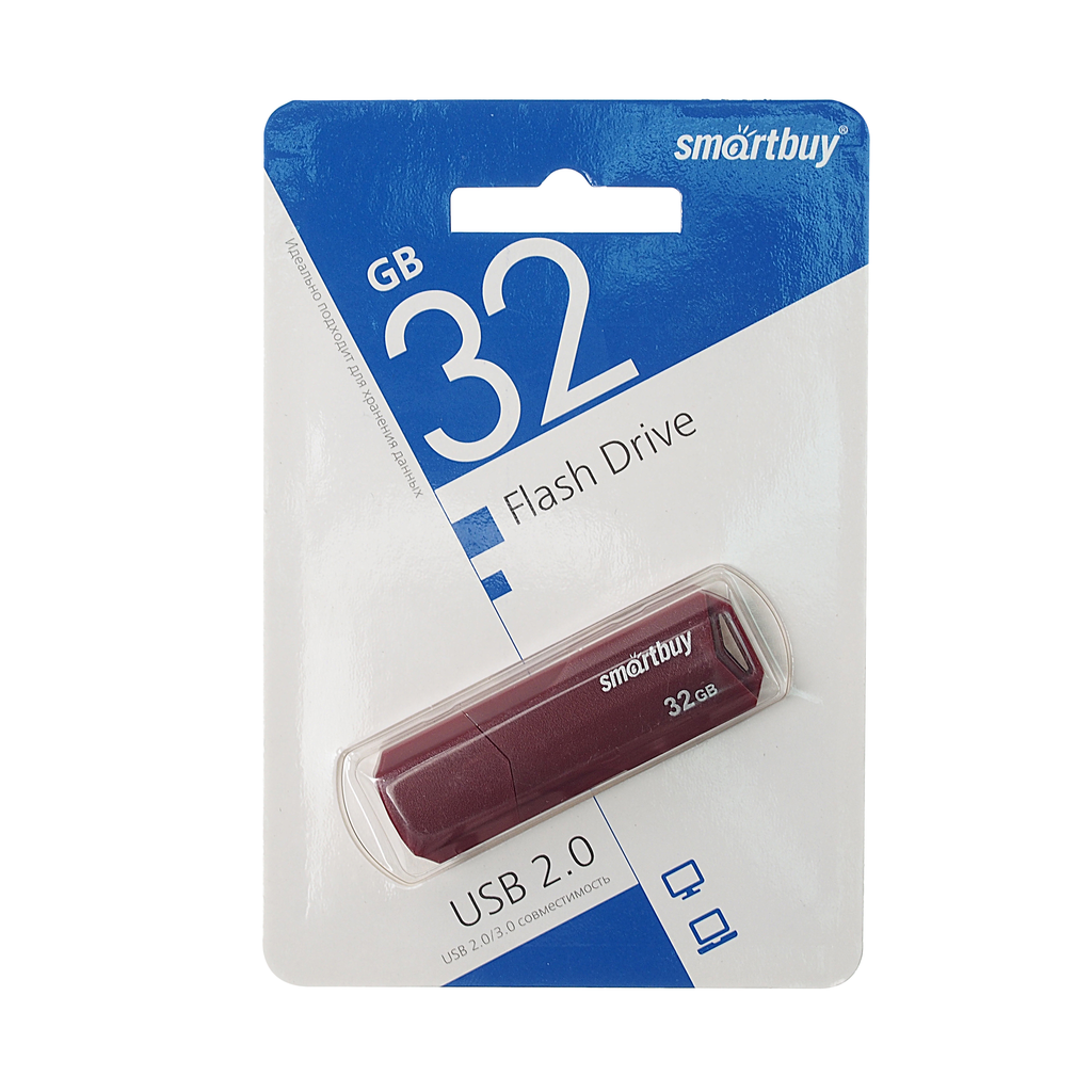 USB флешка Smartbuy 32Gb Clue burgundy USB 2.0