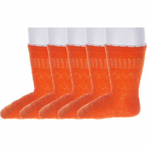 Носки АЛСУ, 5 пар, размер 11-12, оранжевый