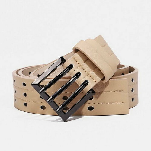 фото Ремень сима-ленд, размер 102, бежевый сима-лэнд