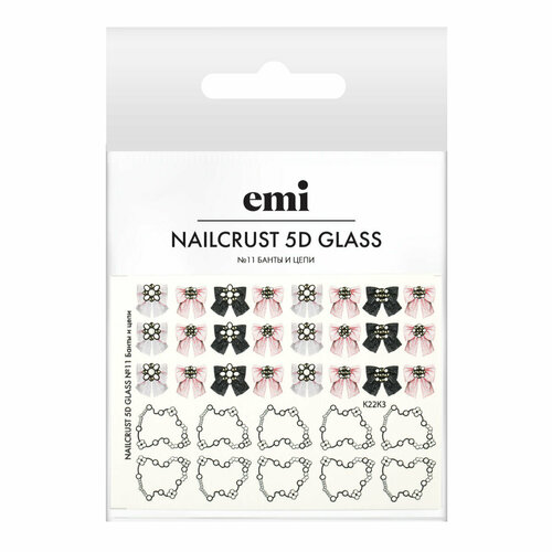 E.Mi, 5D-стикеры №11 Банты и цепи NAILCRUST 5D GLASS