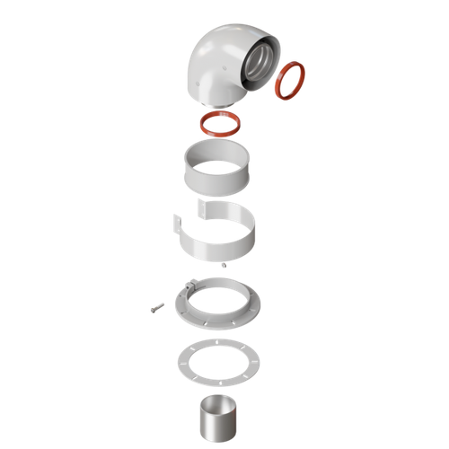 Отвод котловой 90° D60/100 мм, Krats, алюминий (универсальный) отвод котловой 90° d60 100 мм krats алюминий универсальный