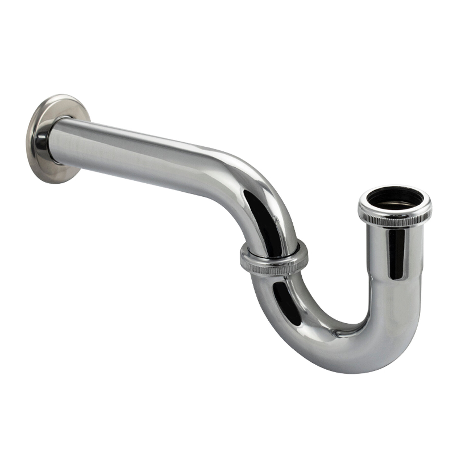 фото Нижняя часть сифона на раковину MAGNUS, хром, для открытых раковин, врезка в стену из нержавеющей стали 8719