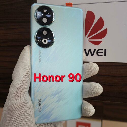 Крышка для Honor 90 - оригинальная задняя стеклянная панель (серебристо-голубого цвета)