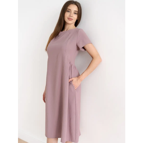 фото Платье текстильный край, размер 50, бежевый