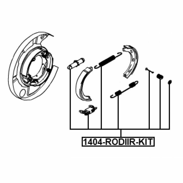 Монтажный Комплект Барабанных Колодок Febest арт 1404-RODIIR-KIT