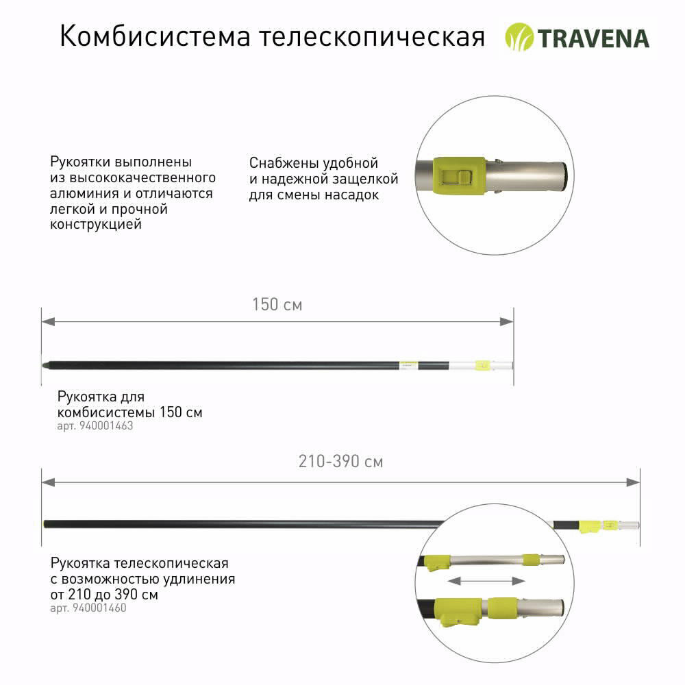 Рукоятка TRAVENA для комбисистемы 150 см - фотография № 6