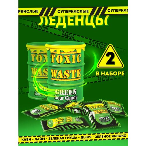 Кислые конфеты Toxic Waste 2 шт (Зеленая бочка)