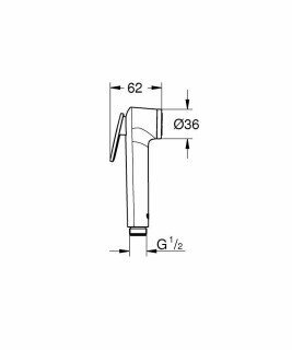 BauClassic 124434 Гигиенический набор (1/2", однозахватный, картридж) Grohe - фото №8
