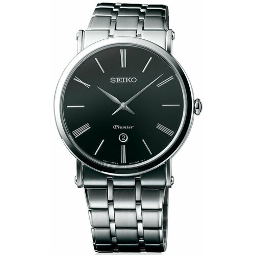 Наручные часы SEIKO SKP393P1, черный, серебряный