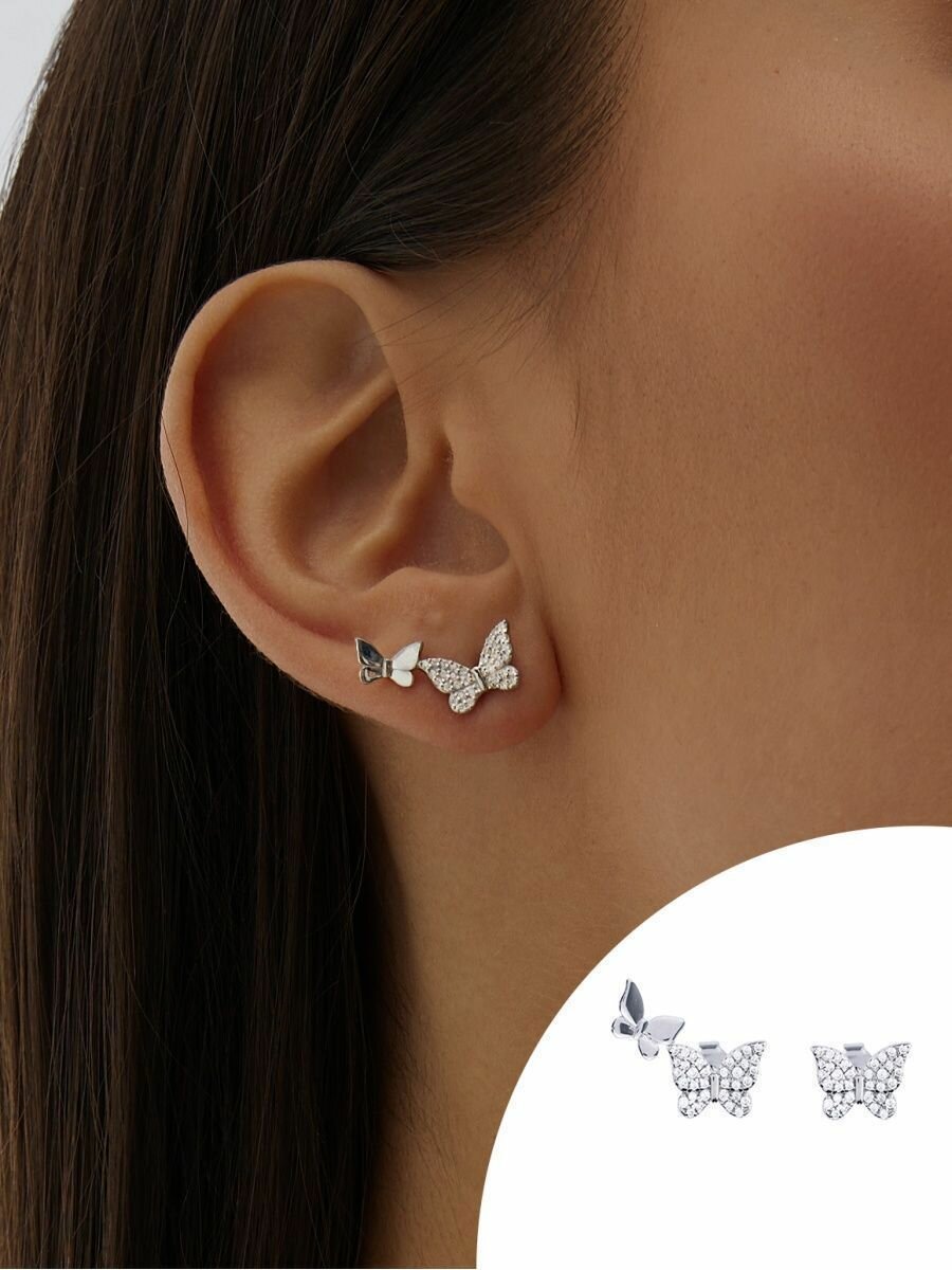 Серьги MIESTILO серьги серебро 925 пусеты гвоздики сережки ювелирные 