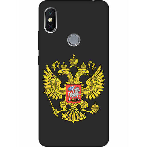 Матовый Soft Touch силиконовый чехол на Xiaomi Redmi S2, Сяоми Редми С2 с 3D принтом Patriot черный матовый чехол advice w для xiaomi redmi s2 сяоми редми с2 с 3d эффектом черный