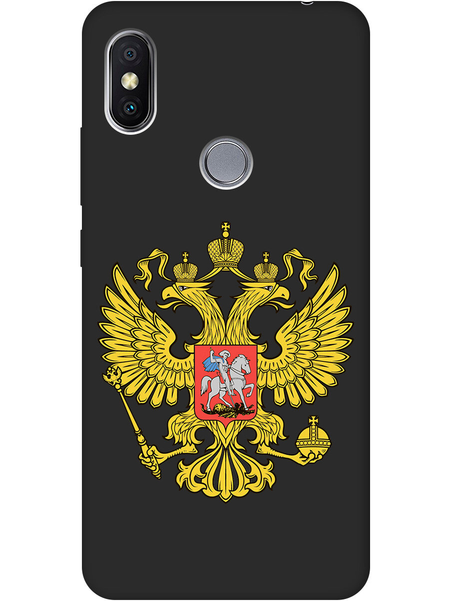 Матовый Soft Touch силиконовый чехол на Xiaomi Redmi S2, Сяоми Редми С2 с 3D принтом "Patriot" черный