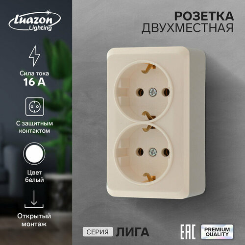 Розетка двухместная Luazon Lighting 