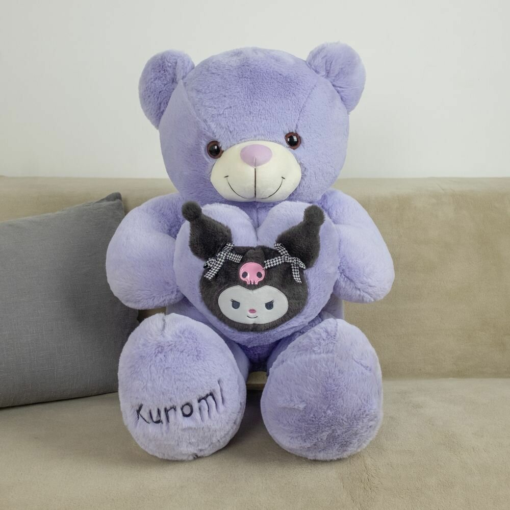 Мягкая игрушка Мишка для для девочек и мальчиков / Плюшевый Медведь для детей KiDWoW фиолетовый 75см