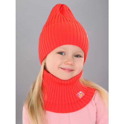 фото Шапка бини поляярик, размер 50-52, оранжевый