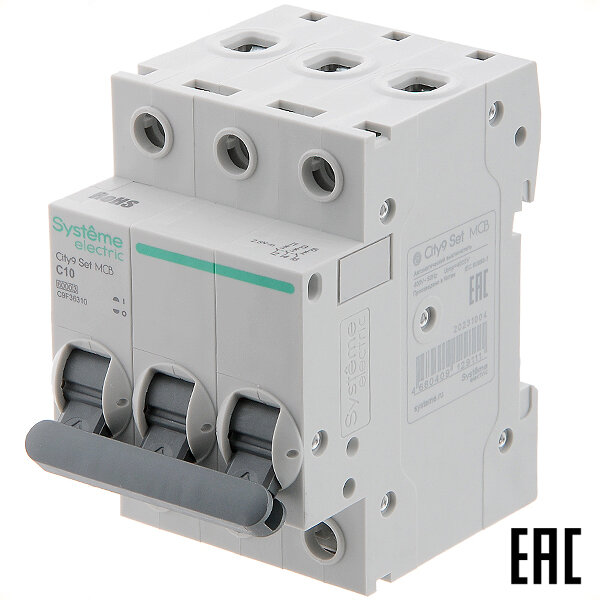 Автоматический выключатель City9 C9F36310 C10А/3п/ 6кА на Din-рейку Systeme Electric
