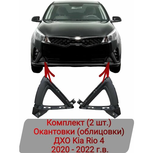 Окантовки (облицовки) ДХО Комплект (2 шт.) Kia Rio 4 2020-2022 г. в.