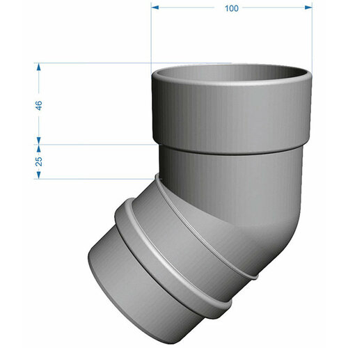 Колено трубы Docke Lux пластиковое d100 мм 45° шоколад RAL 8019