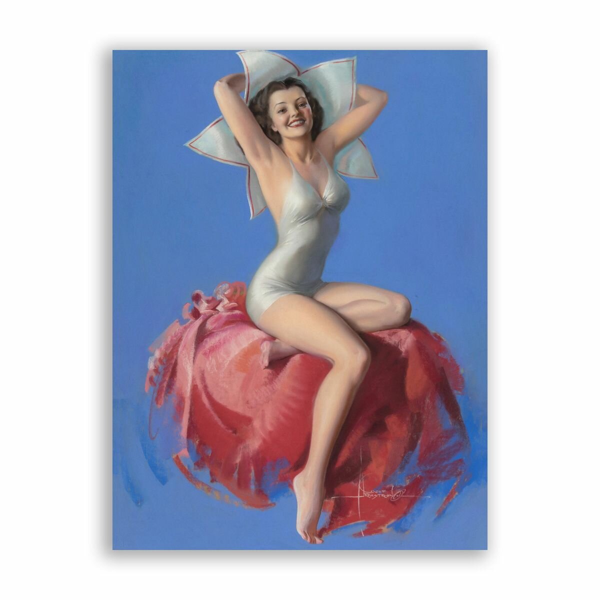 Постер на бумаге в стиле Пин-ап / Pin-up Girl / Винтажная девушка / Размер 30 x 40 см