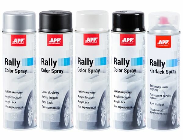 210111 Краска акриловая APP Rally Color Spray белый глянец, 600мл, аэрозоль