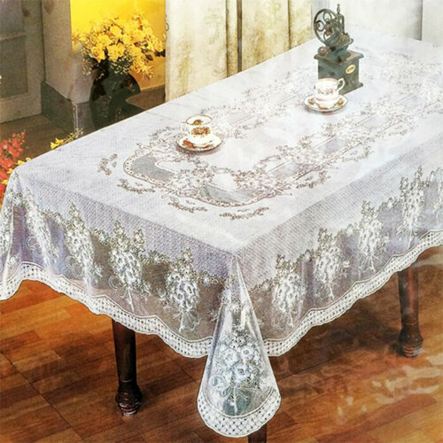 Скатерть на стол Home Decor ПВХ 100% 150х230см белый цвет HD.01.2016