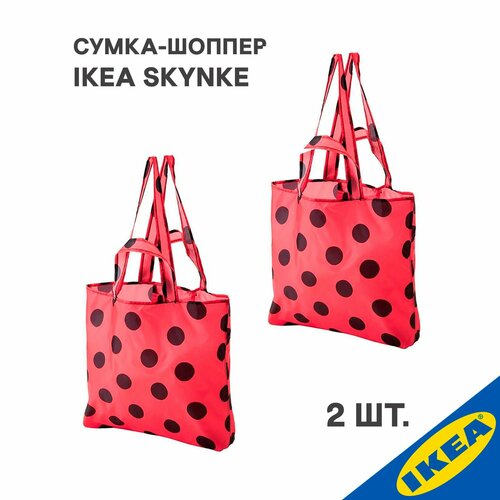 фото Сумка шоппер икеа, красный, черный
